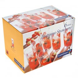 Стаканы FRUITISSIMO STRAWBERRY высокие 270 мл, 6 шт