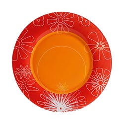 Тарелка обеденная GRAPHIC FLOWERS RED
