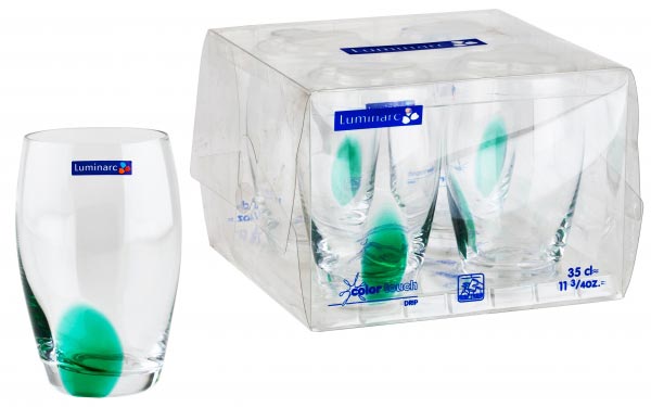 Стаканы DRIP CHLOROPHYLLE высокие 350 мл, 4 шт