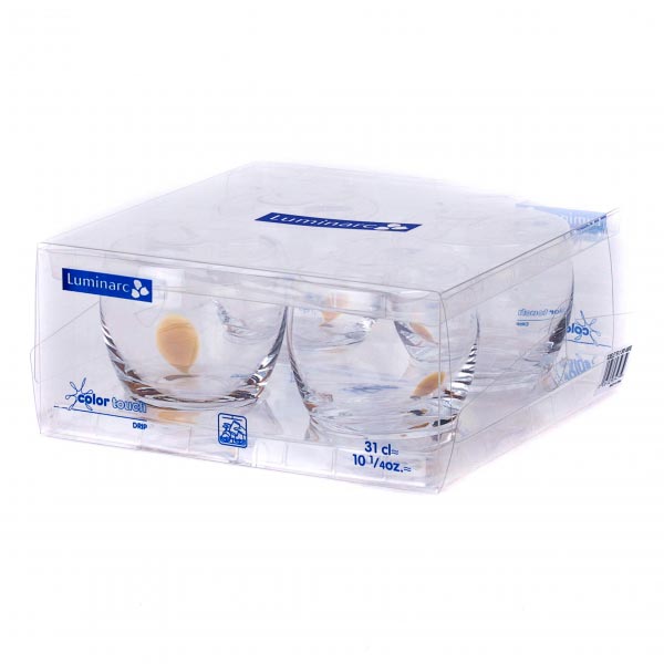 Стаканы DRIP AMBER низкие 300 мл, 4 шт